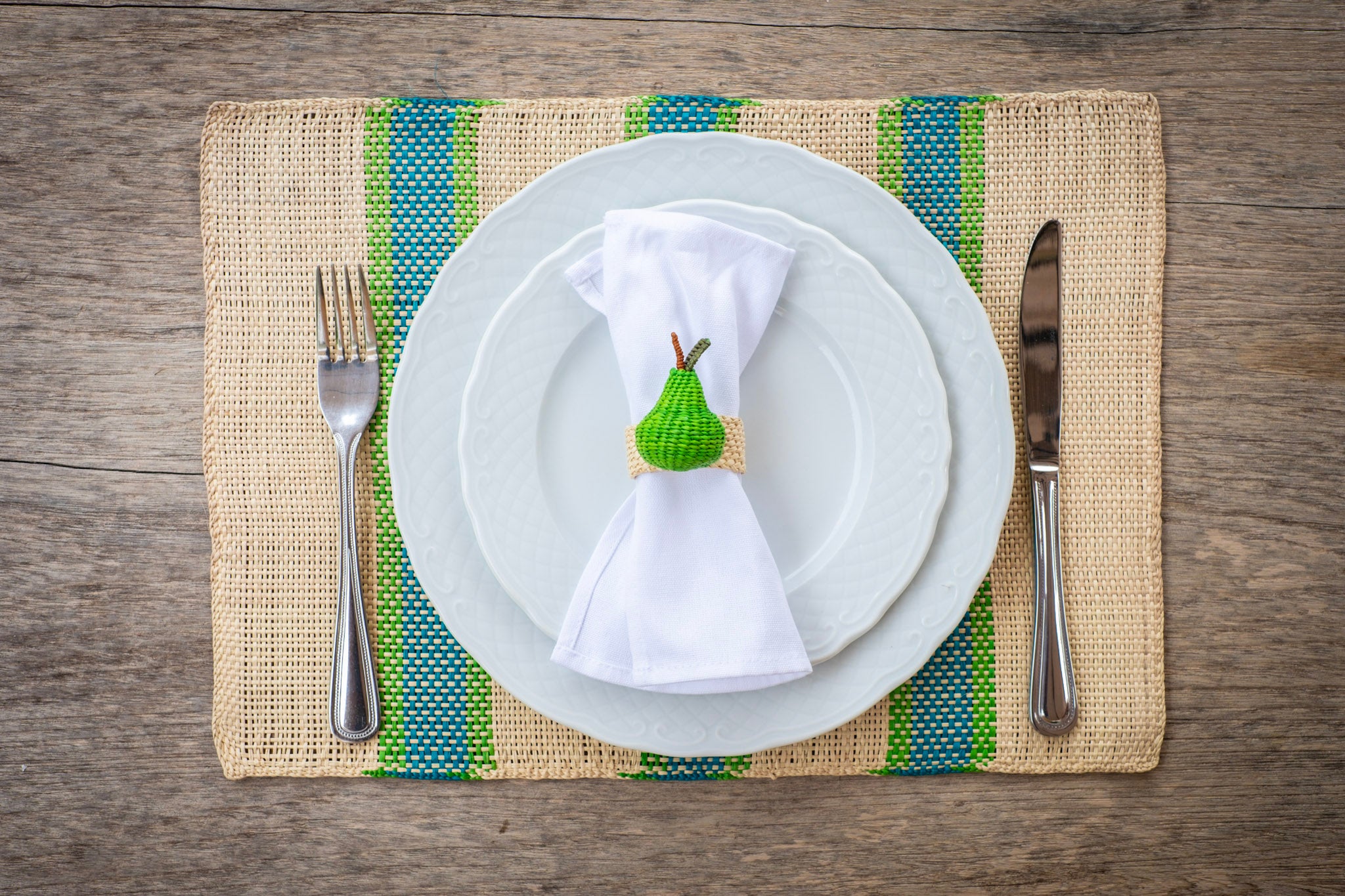 Poppy Placemat stripe blue/green