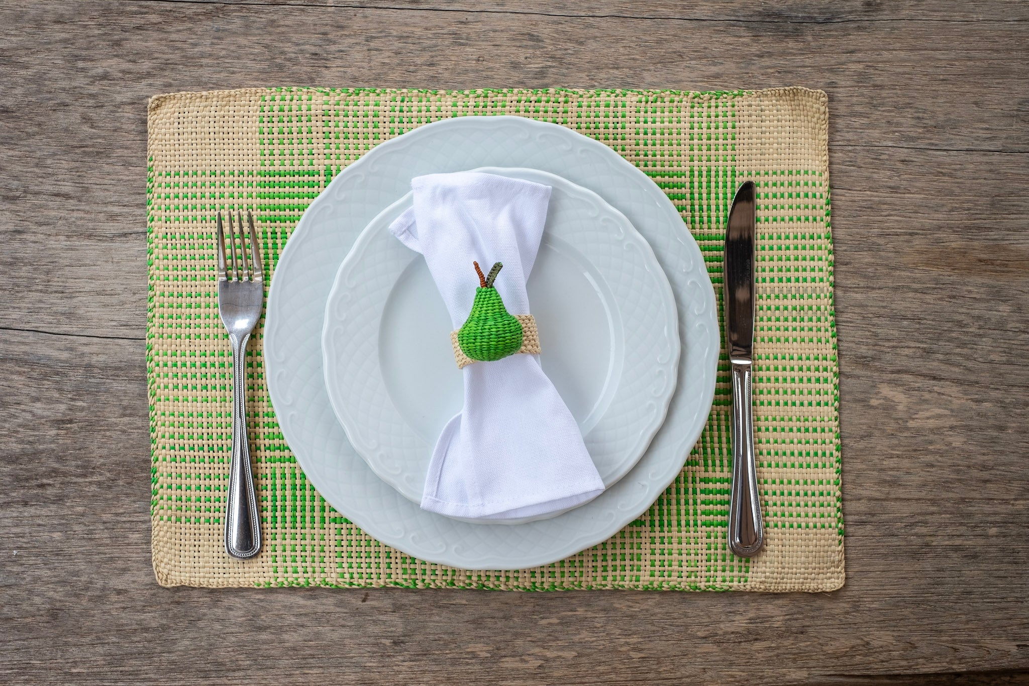 Poppy Placemat woven square green