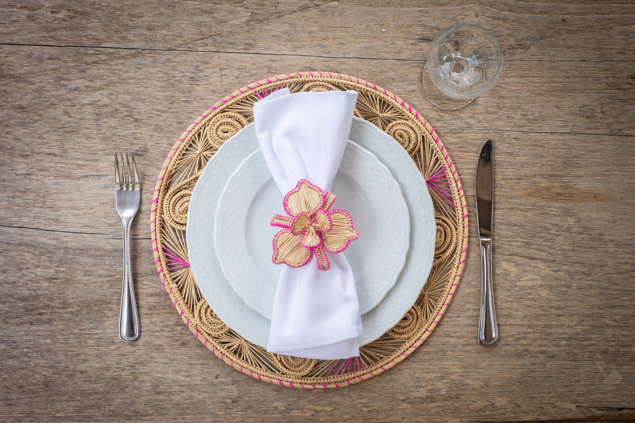 Orchid Edge Napkin Ring pink