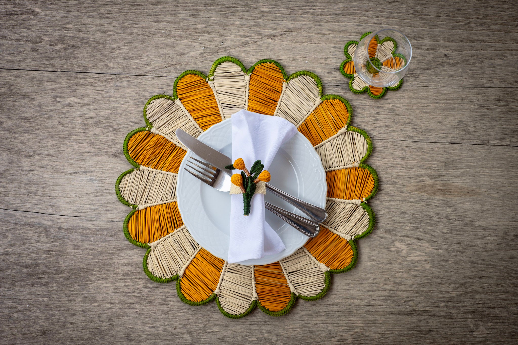 Daisy Multicolour Placemat yellow/green