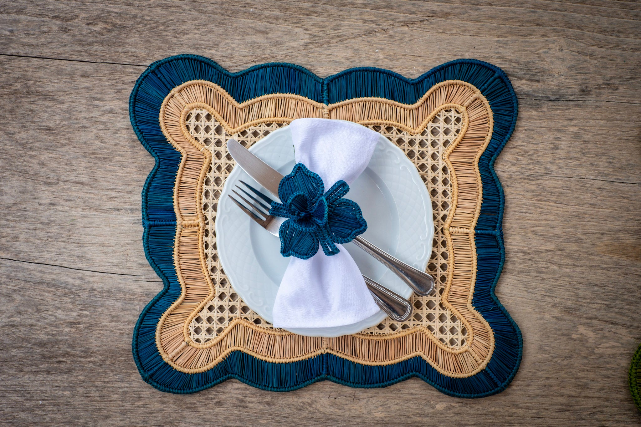 Biscuit Placemat natural/blue