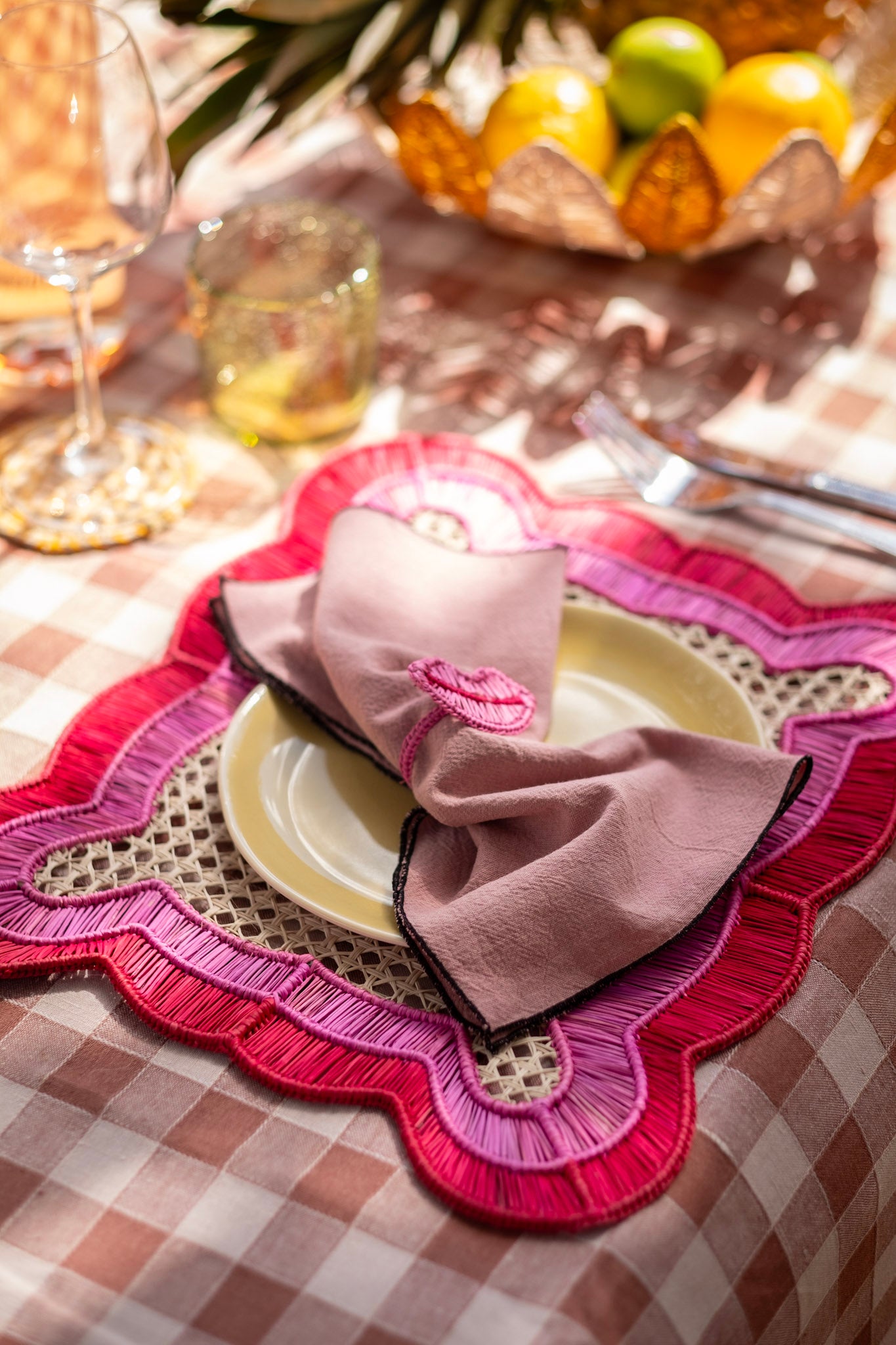 Lips Napkin Ring pink