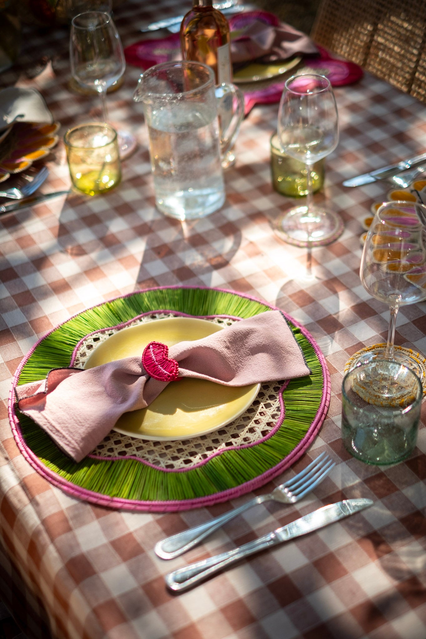 Asia Placemat green/pink